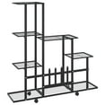 thumbnail image 5 of vidaXL Flower Stand with Wheel 37.2"x9.8"x36.4" Black Metal, 5 of 6
