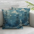thumbnail image 3 of Fenyluxe Winter Snowflake Pillow Cover for Couch Sofa Bed,Christmas Trees Outdoor Camping Trees Silhouette Pillow Case Cushion Cover New Year Theme White, 3 of 5