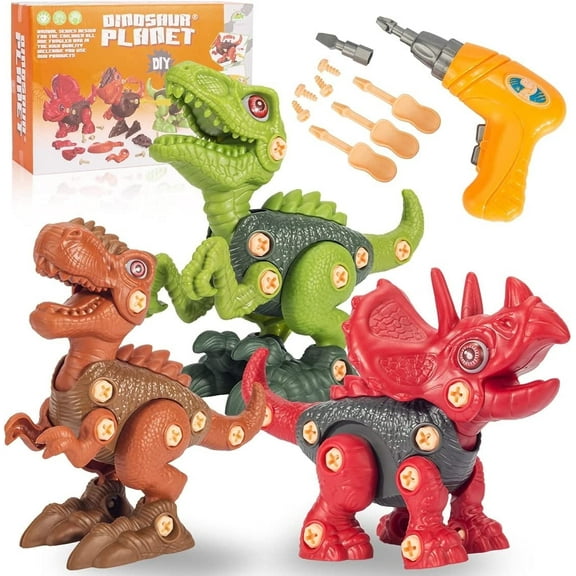 American Raven JURRASIC Dinosaur Toys for 3 4 5 6 7 Year Old, Take Apart Dinosaur Toys for Kids Boys Girls 3-5, 5-7 STEM Construction Building Kids Toys, Building Sets Toys for Kids 3 Years and Up