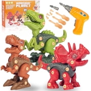 American Raven JURRASIC Dinosaur Toys for 3 4 5 6 7 Year Old, Take Apart Dinosaur Toys for Kids Boys Girls 3-5, 5-7 STEM Construction Building Kids Toys, Building Sets Toys for Kids 3 Years and Up