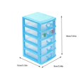 thumbnail image 5 of XIAOLE Plastic Storage Drawers, Removable Mini Desktop Storage Drawers Organizer, Small Storage With Drawers Office 5 Layer Transparent Drawer Sundries Case, Small Objects Storage, (Blue), 5 of 5