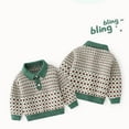 thumbnail image 3 of Godderr Toddler Baby Boys Pullover Knitted sweaters,18M-9Y Kids Baby Boys Lapel Sweater Coats Little Boys Cute Spring Autumn Cardigan, 3 of 5