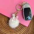 thumbnail image 6 of Cute Bunny Keychain under $5! kkbbma Cute Bunny Keychain with Metal Hook, Soft Puffy Bag Charm for Car Keys and Backpack, 6 of 6