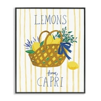 Stupell Industries Lemon Basket from Capri Food & Beverage Painting Black Framed Art Print Wall Art, 11 x 14