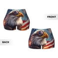 thumbnail image 3 of Sikiie Bald Eagle Pilot Print Workout Shorts Women Scrunch Butt Gym Shorts Seamless High Waist Tummy Control Yoga Biker Athletic Shorts, 3 of 5