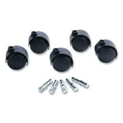 Master Caster Duet Casters, 2" Diameter, B/K Stems, Soft Wheels, Black