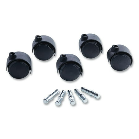 Master Caster Duet Casters, 2" Diameter, B/K Stems, Soft Wheels, Black