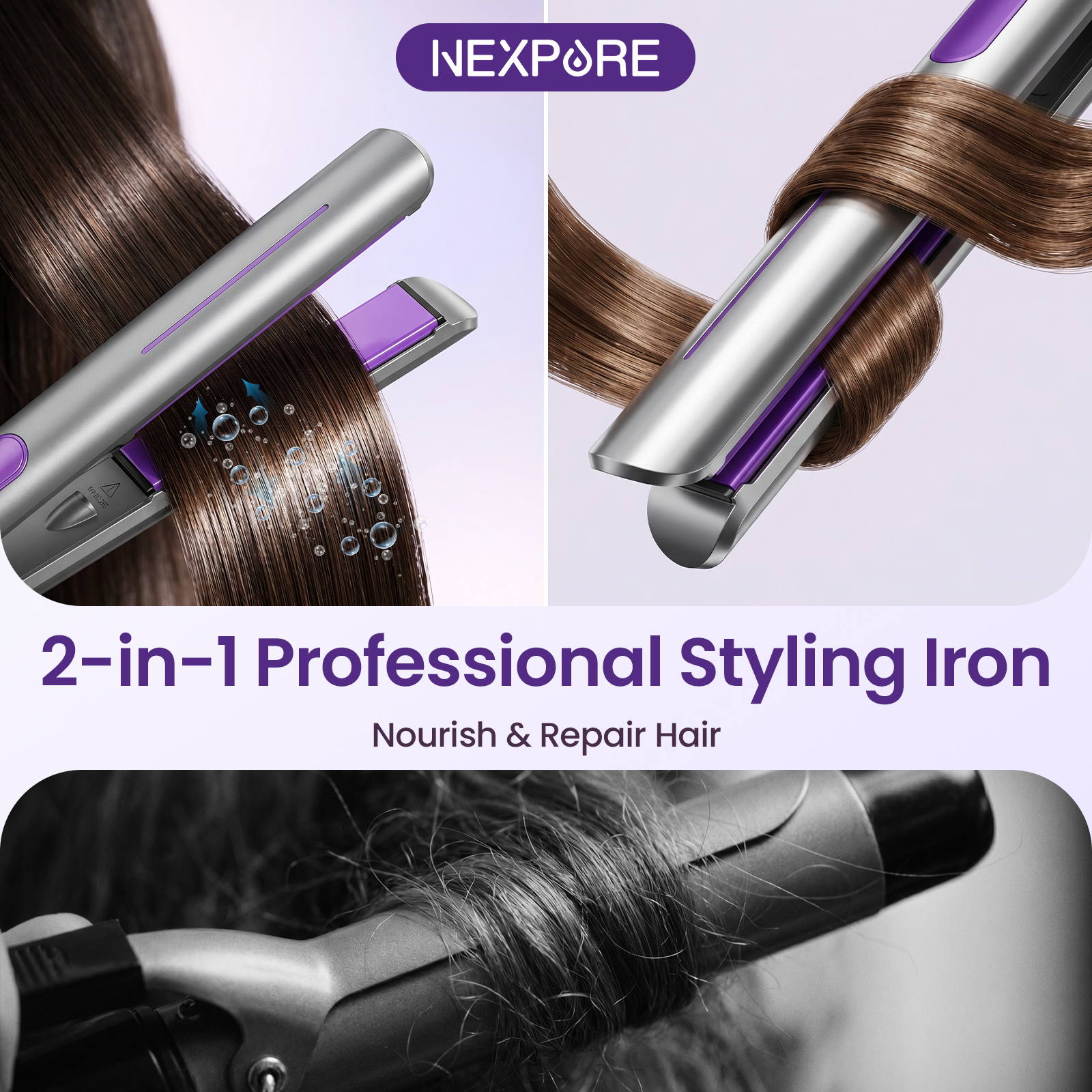 NEXPURE Ionic Flat Iron Hair Straightener, 1-Inch photo 2