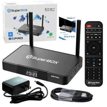 Superbox S5 Pro 2025 Fully Loaded, Super Box S5pro with Voice Remote, Android 12, Wifi 6, 6K, 1000Mbps Ethernet Port