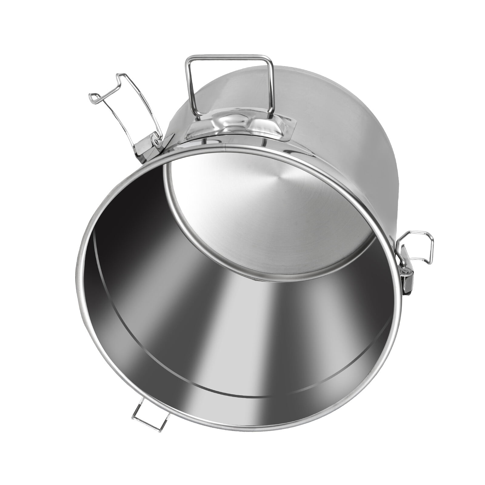 21L 304 Stainless Steel Airtight Container with Lid and Locking Clamp,17-38Lbs Metal Bucket Large Stainless Steel Canisters for Kitchen,Dog Food/Bird Seed/Coffee Storage Container