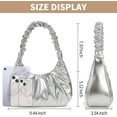 thumbnail image 2 of PETITE Shoulder Handbag for Women Fashion Ruched Shoulder Hand Purse Sofii Clutch Hobo Bag Trendy Purse for Lady, 2 of 7