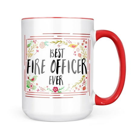 

Neonblond Happy Floral Border Fire Officer Mug gift for Coffee Tea lovers