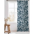thumbnail image 3 of Sheer Curtains 84 Inches Long, Navy Blue Spring Floral Semi Sheer Curtains Light Filtering Window Treatment, Farmhouse Flowers Elegant Pastoral Privacy Voile Drapes for Living Room 52x84 Inch, 3 of 7
