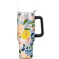 thumbnail image 2 of Colorful Flowers 40 OZ Tumbler Cup with Lid and Straw for Water Iced Tea Coffee Smoothie and More, 2 of 5