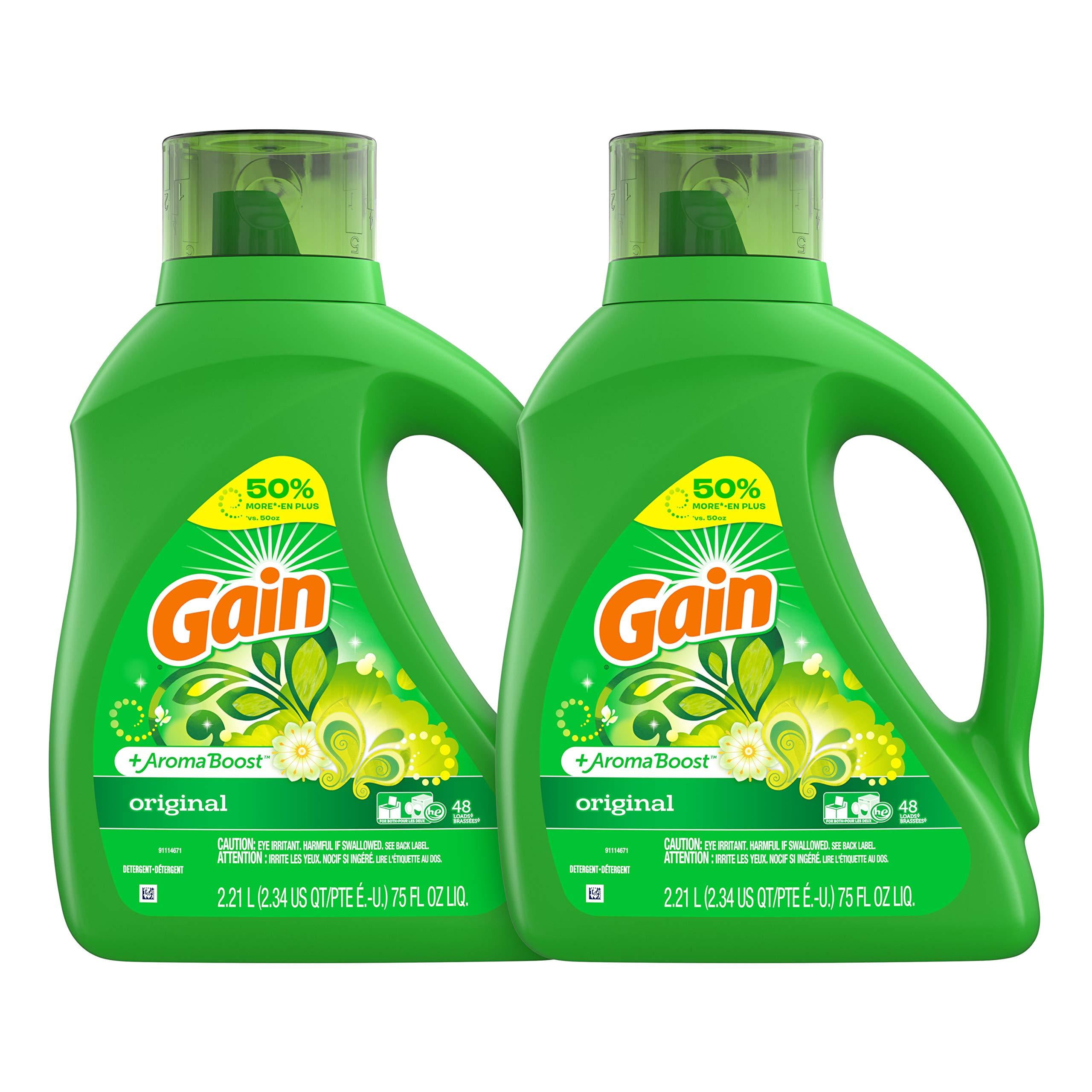 Gain Laundry Detergent Liquid Plus Aroma Boost, Original Scent, HE