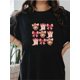 thumbnail image 1 of Chic Women's Casual Black T-Shirt with Cupid & Bow Print - 100%, Round Neck, Short Sleeve - Breathable & Versatile for Outdoor Activities & Travel Tee For Adult, Men, Women, Teen, Teenager, Adolescen, 1 of 6