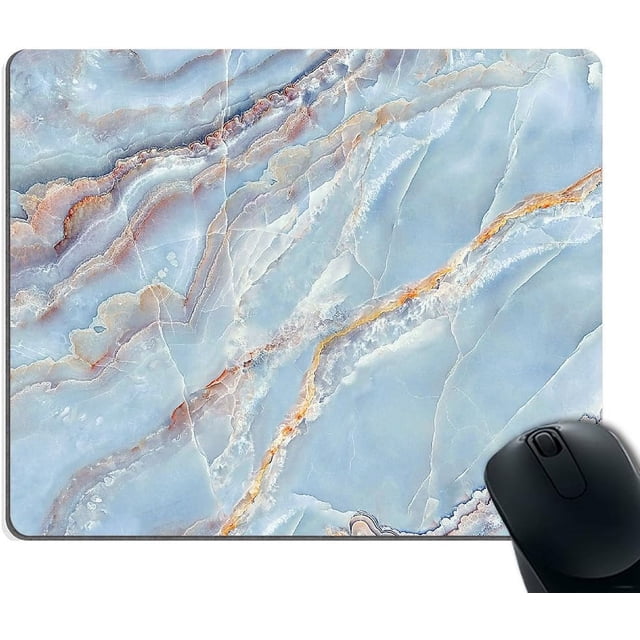 Blue Marble Gaming Mouse Pad Custom Texture NonSlip Rubber Base, 9.5x7.9 Inch, Adds a Modern and Sleek Look to Your Computer Desk
