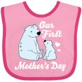 thumbnail image 3 of Inktastic Our First Mothers Day with Polar Bears Boys or Girls Baby Bib, 3 of 4