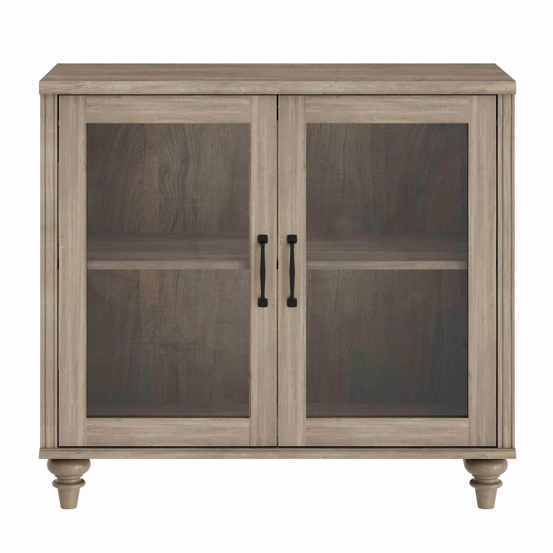 Buffet Cabinet with Glass Door, Kitchen Storage Cabinets with Adjustable Shelf, 34 inch, Wash Gray