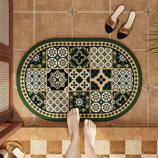 Tapete de baño Diatomite - Esterilla absorbente de 40x60cm con respaldo antideslizante para baño y ducha - Alfombra de microfibra de secado rápido en blanco o negro