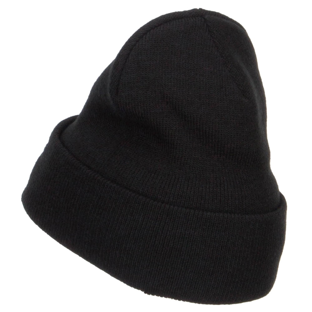 Christmas Stocking Stuffers Embroidered Long Beanie - Black OSFM