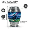 thumbnail image 2 of Yatskia Horse Polo with Mountains Little Memorial Keepsake Urns for Human Ashes Adult Female, Large Cremation Burial Urn for Ashes Adult Male, (Monar 10 Inch and 3 Inch), 2 of 8