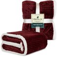 thumbnail image 6 of PAVILIA Premium Chevron Sherpa Blanket Twin Size | Soft Reversible Wine Maroon Burgundy Fleece Blanket Throw | Plush, Fuzzy Throw for Bed, TV Blanket| Lightweight Microfiber, 60x80 Inches, 6 of 7