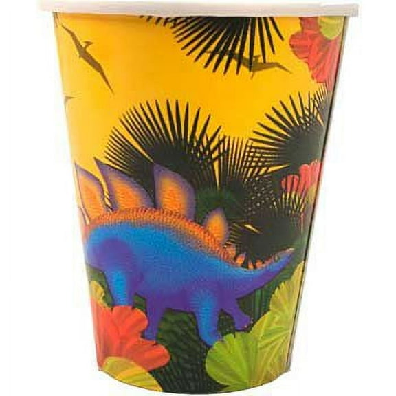 Various Dinosaur Prehistoric 9 Oz Multicolor Multiple Paper Cups Set of 8