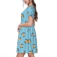 thumbnail image 2 of Naloa Turtle Print Womens Summer A-Line Dress with Pockets,Short Sleeve Dresses,Flowy Beach Swing Dress for Vacation Travel, 2 of 6