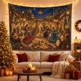 thumbnail image 3 of Courtyard Dance Around Fountain, Cozy Illustration for Culture Lovers, Festive Gathering Decor, Housewarming Gift, Tapestry Wall Hanging for Living Room and Dining Room, 3 of 7
