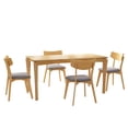 thumbnail image 3 of Christopher Knight Home Mid-Century 5 Piece Dining Set, 59" Wood Table and Upholstered Chairs, Dark Gray+Natural, 3 of 13