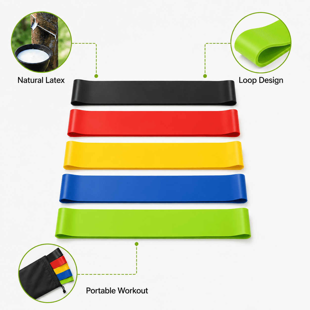 Fabric Resistance Loop Bands for Women, Set of 3 Non-Slip Exercise Bands for Glutes and Legs, 3 Resistance Levels with Carry Bag for Home Gym, Yoga & Pilates, Pearl Gray & Dusty Rose