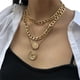 thumbnail image 1 of Gargantilla Cubana Punk, Collar De Hip Hop, Cadena Gruesa Grande Y Gruesa, Collar Con Colgante De Moneda A La Moda, Joyería Para Mujer, Cadena De Clavícula Advancent AP006773-01, 1 of 6
