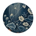 thumbnail image 4 of HAOXIT Round Tablecloth, Mushroom Abstract Plants Navy Waterproof Wrinkle Resistant Dinning Table Cloth Cover for Outdoor and Indoor 46-50, 4 of 8