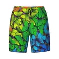 thumbnail image 4 of Lsque Mens Swim Trunks Rainbow Butterflies Pattern - Bathing Suit Compression Liner - Beach Swim Shorts Swimwear - (S-3XL) - Stretch Quick Dry -3X-Large, 4 of 9
