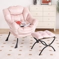 thumbnail image 4 of Oversized rosa lounge chair con folding ottoman y footrest para reading, 4 of 6