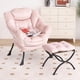 thumbnail image 4 of Rosa moderno lounge chair con oversized design y folding ottoman - the perfect comfortable reading chair para sala de estar y dormitorio, 4 of 6