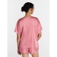 thumbnail image 4 of Joyspun Women’s Short Sleeve Stretch Satin Top and Shorts Pajama Set, 2-Piece, Sizes XS-3X, 4 of 6