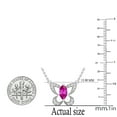 thumbnail image 3 of Dazzlingrock Collection 8X4mmMarquise Lab Created Pink Sapphire & Round Natural White Diamond Butterfly Pendant with 18 Inch Gold Chain for Women in 14K White Gold, 3 of 4