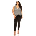 thumbnail image 4 of Women's Women's Plus Size Dressy Casual Vest Three Button Tuxedo Suit Waistcoat, 4 of 6