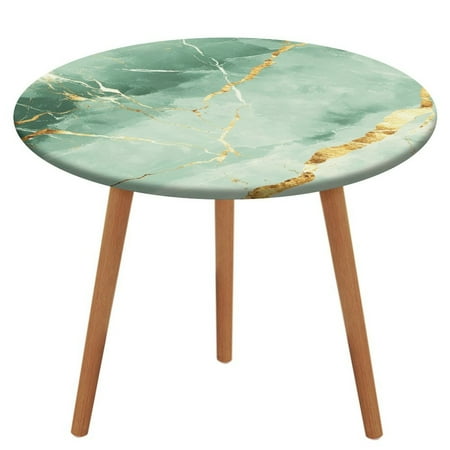 

Colorful Marble Green Gilding (18) Tablecloth Round Elastic Fitted Waterproof Table Cover Cloth for Dining Room Indoor Outdoor Decor