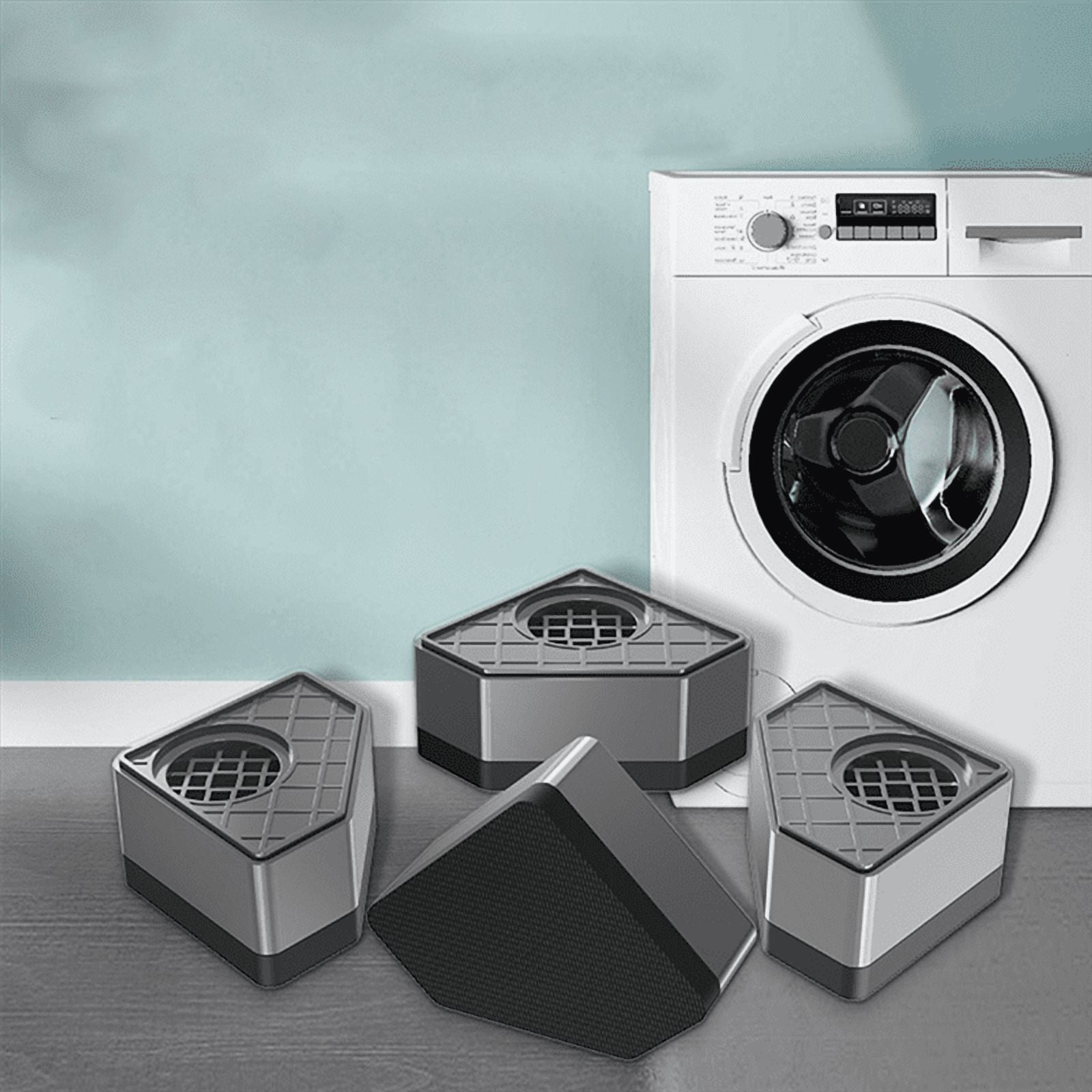 4Pcs Washing Machine Height Increase Pads Anti Pads Silent Skid Raiser Mat Refrigerator Dryer Support Stand 11.5CM,4 x Washing Machine Feet Pads,Gray & Black