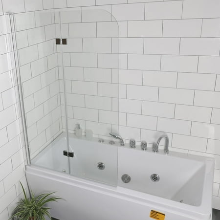Costway Fold 33 5 X55 0 Frameless Hinged Shower Bath Door Tempered Costway Fold 33 5 X55 0 Frameless Hinged Shower Bath Door Tempered