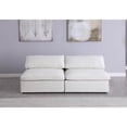 thumbnail image 3 of Meridian Furniture Serene Deluxe Cream Linen Fabric Modular Armless Sofa, 3 of 5