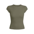 thumbnail image 4 of CONZONE Womens Knit T-Shirts Short Sleeve T Shirts for Women Casual Crew Neck Solid Color Slim Fit Tees Soft Cozy Tops, 4 of 5