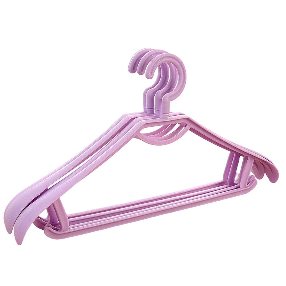 10pcs Clothes Hanger Non-Slip Drying No Trace Plastic Hanger for Home Use  Purple 