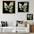 thumbnail image 4 of Designart "Simple Harmony Of Black And Green Leaves" Leaves Floater Framed Canvas Wall Art, 4 of 5