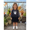 thumbnail image 6 of RUINIXCW Toddler Baby Girl Halloween Tutu Dress Outfit Kids Little Girl Fall Winter Dress Ghost Spider Web Print Long Sleeve Patchwork Tulle Dress, 6 of 9
