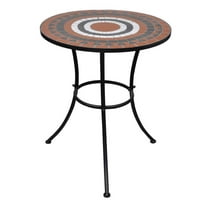 Bistro Table Terracotta and White 23.6" Mosaic