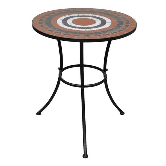 Bistro Table Terracotta and White 23.6" Mosaic